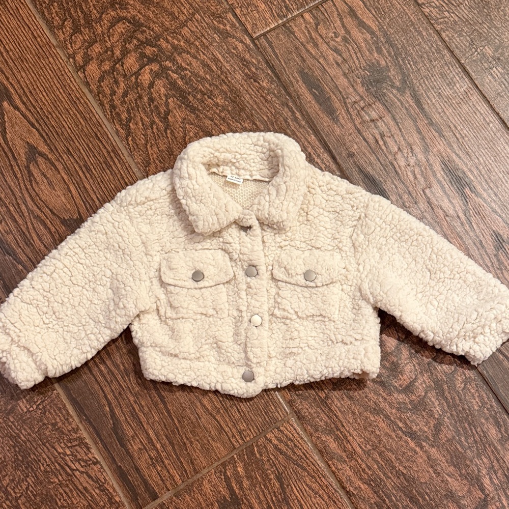 Cozy Cream Kids Sherpa Jacket